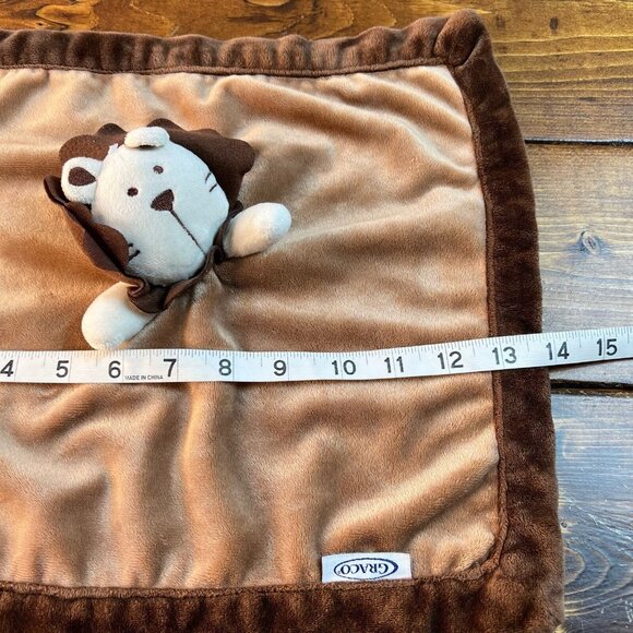 Graco Lion Lovey Brown Security Blanket plush Woobie Blankie - Picture 7 of 8